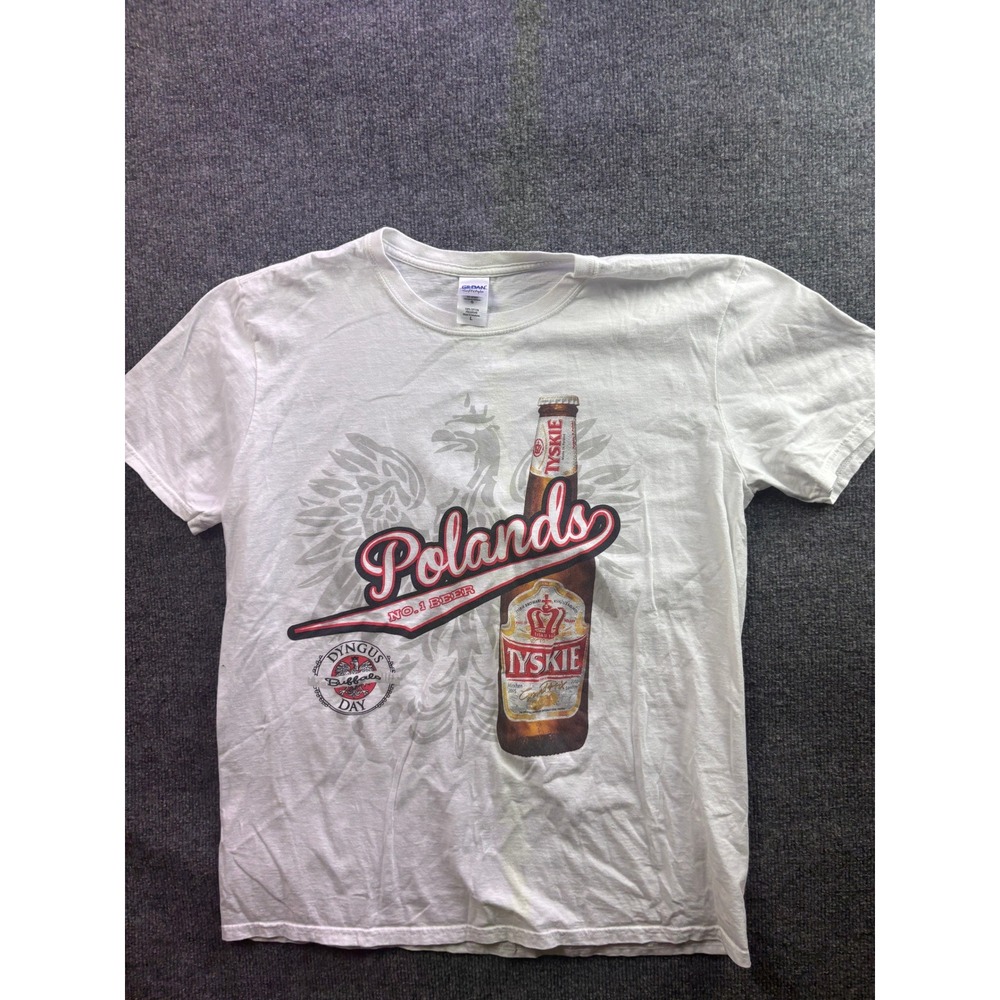 Dyngus Day Buffalo Tyskie Beer Poland T-Shirt Mens Large White Graphic Tee